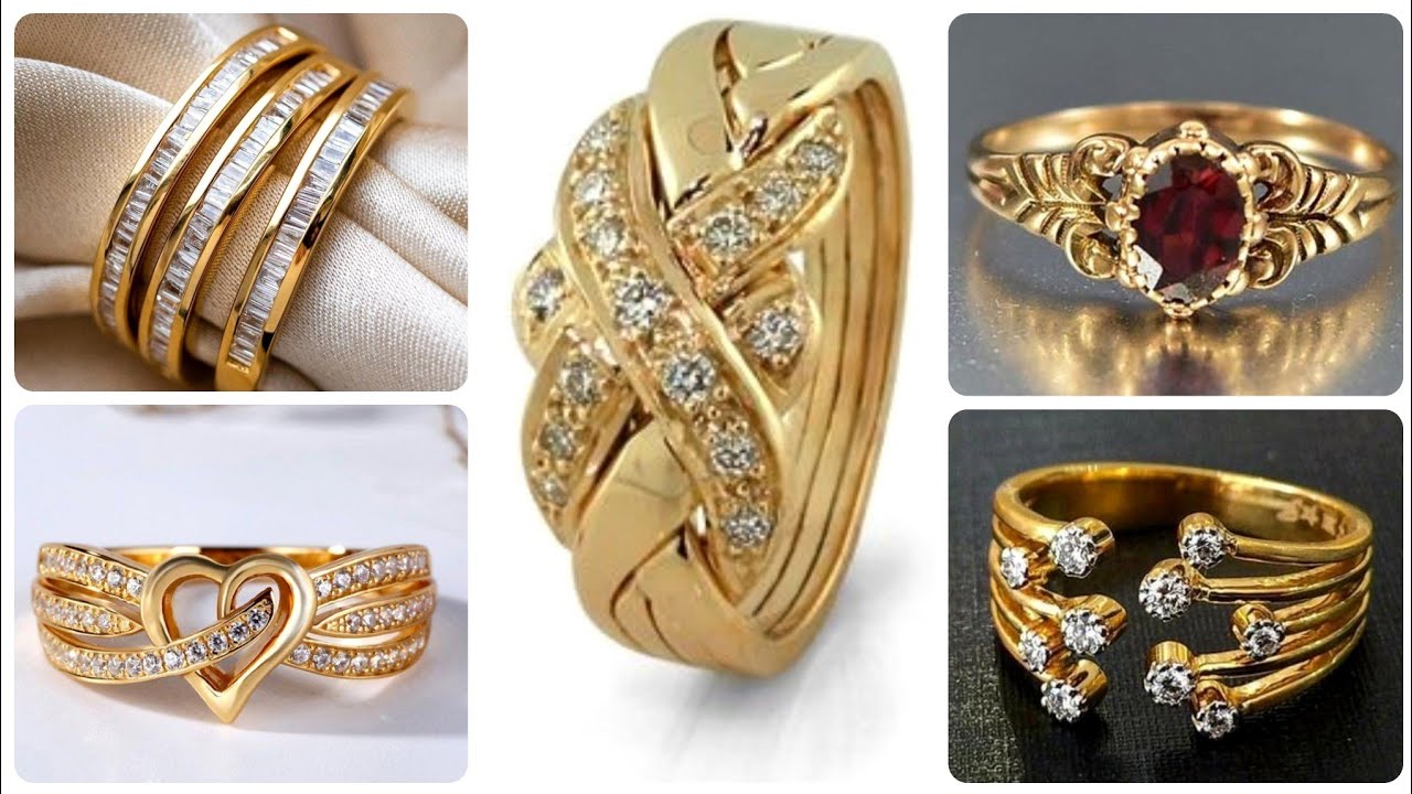 Outstanding Gorgeous Gold Vintage Engagement & Wedding Bands With Diamond And Ruby