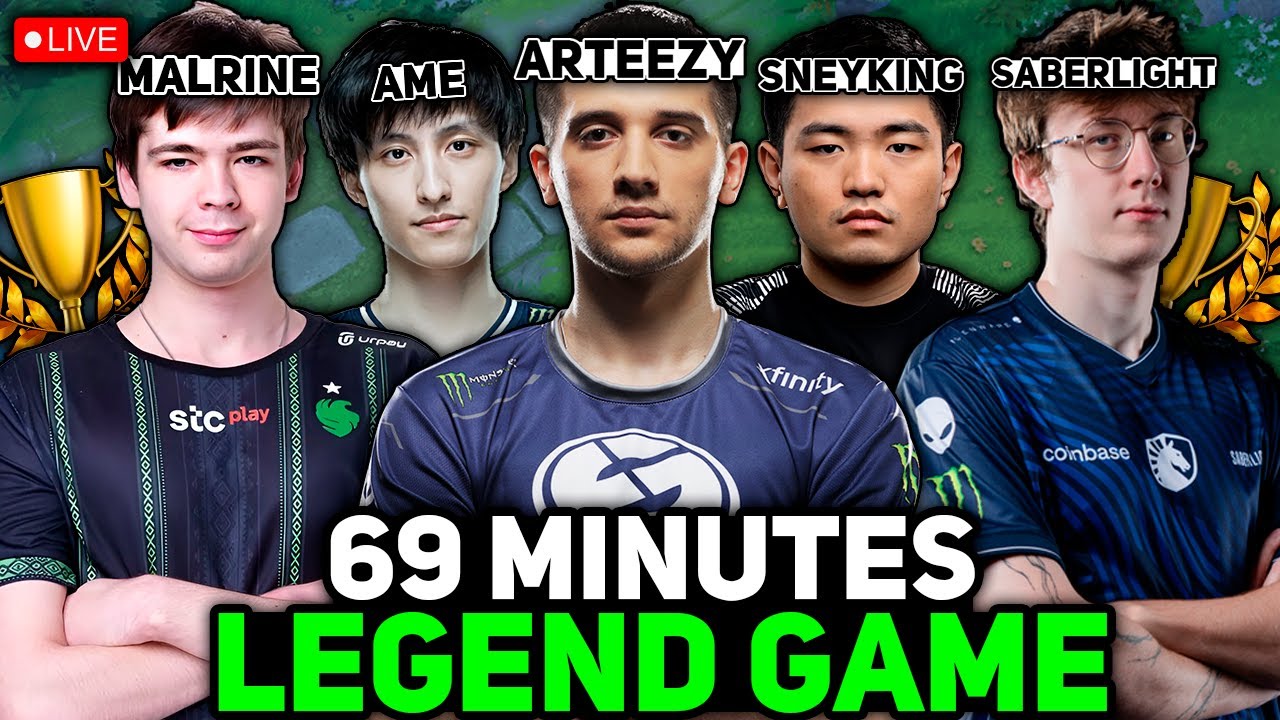 69-МИНУТНАЯ ЛЕГЕНДАРНАЯ ИГРА! ARTEEZY с MALRINE и SNEYKING против AME, SABERLIGHT и NAVI NIKU!