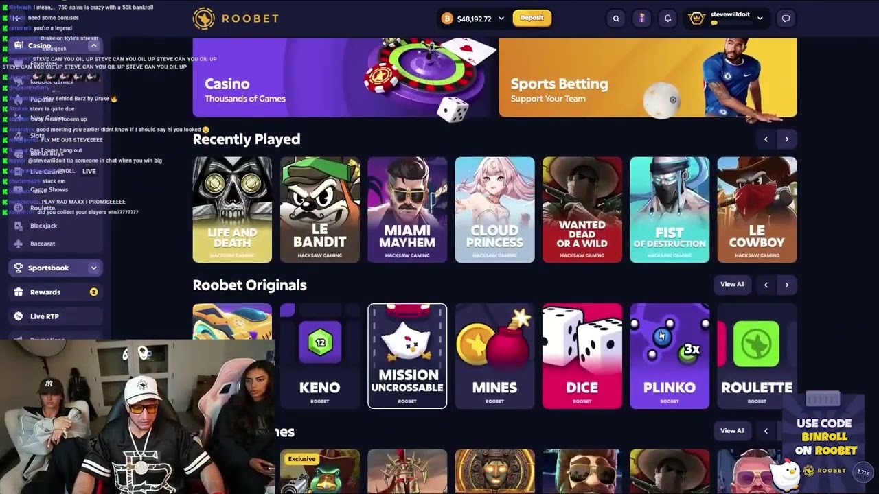 Stevewilldoit High Stakes Gambling FULL LIVE STREAM!