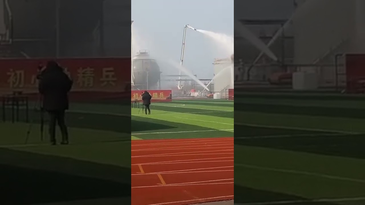 Firefighting and scouting robot on site demo 