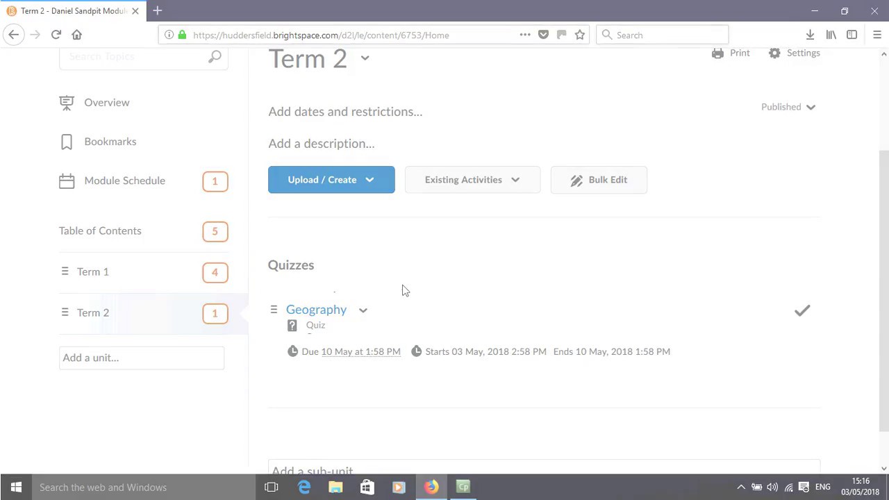How to link to a test in Brightspace