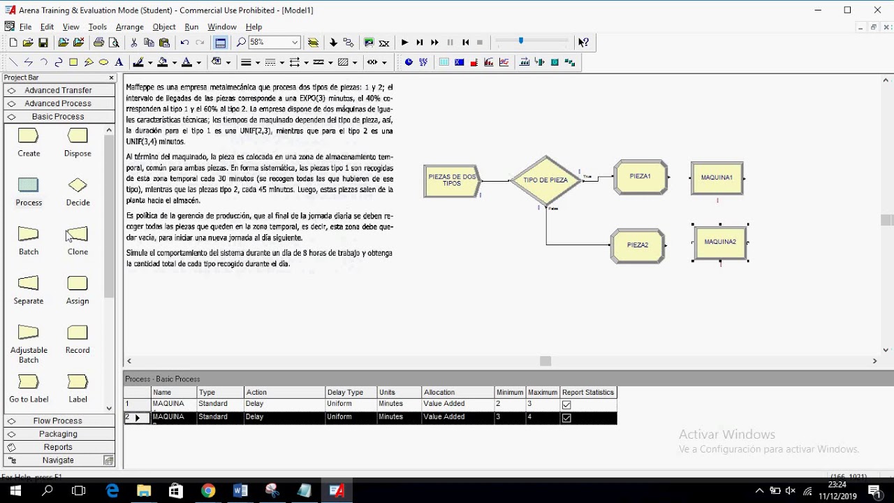 EJERCICIO SOFTWARE ARENA