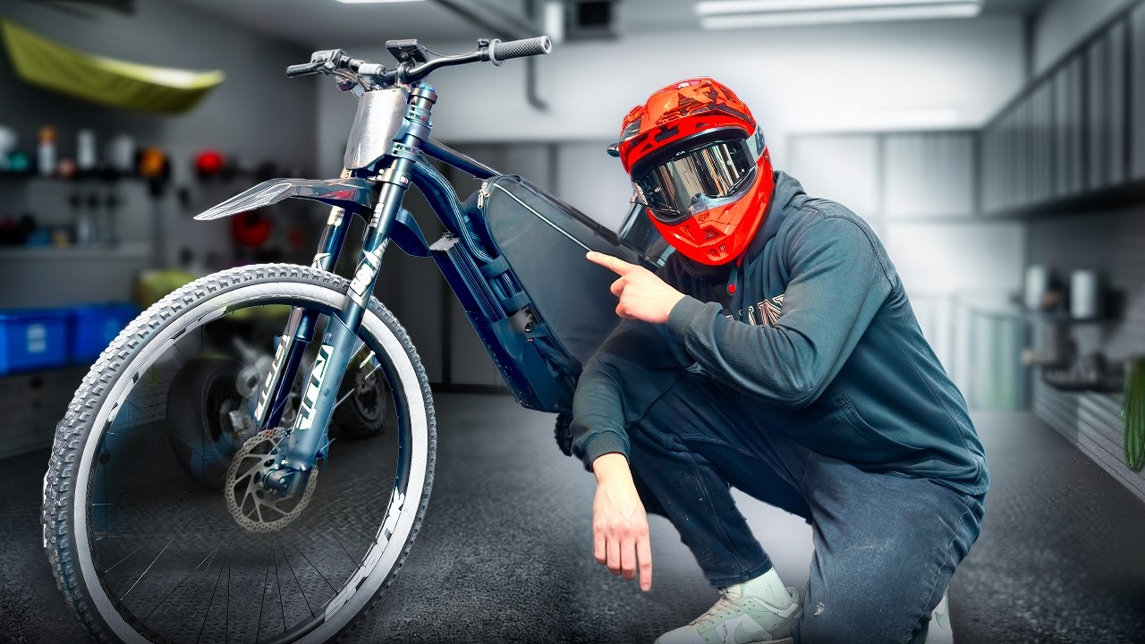I built a powerful electric bike from a bicycle.