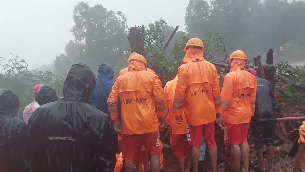 Landslide at Khalapur in Raigad district,many peoples were trap, NDRF and local teams on spot.