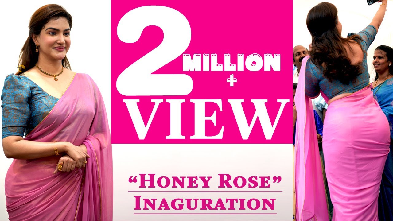 2 Million Views | Honey Rose Celebrate Inauguration with Pink Saree  Part I | UHD Video |