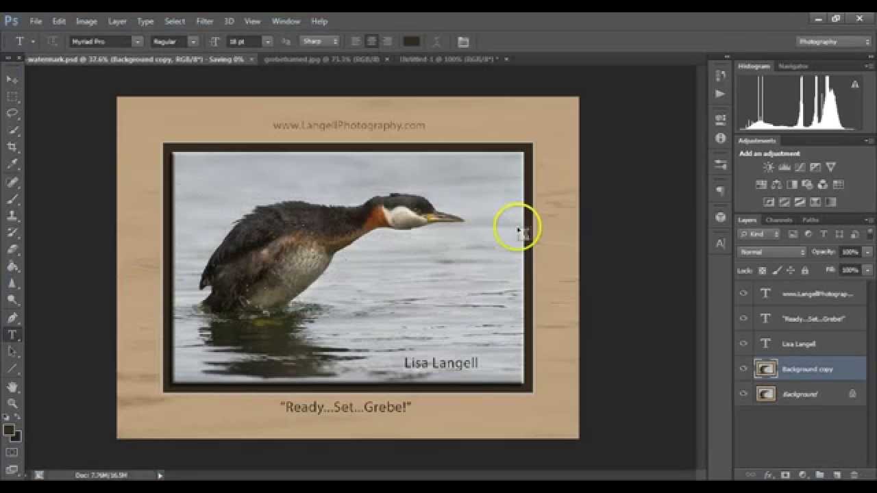 Use Photoshop to put a digital frame (mat) around your photos