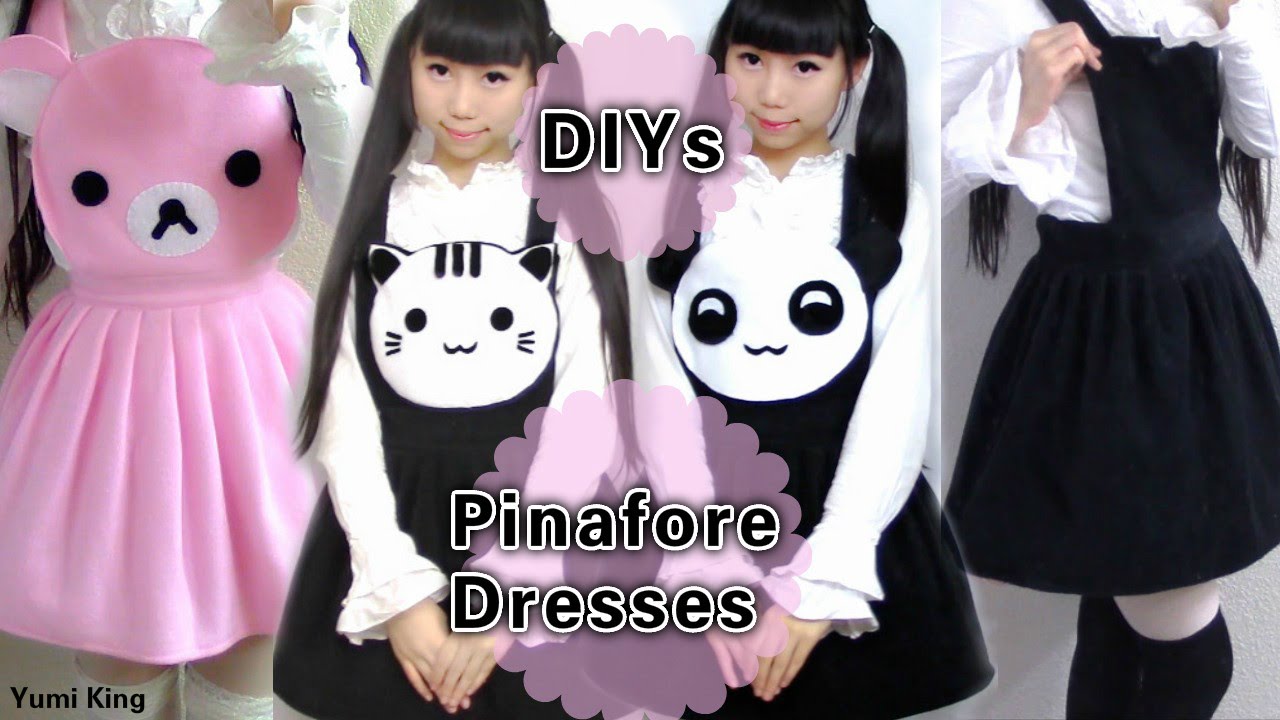 4 DIY Pinafore Dresses: DY Neko Atsume Dress + Panda Dress + Rilakkuma Dresses