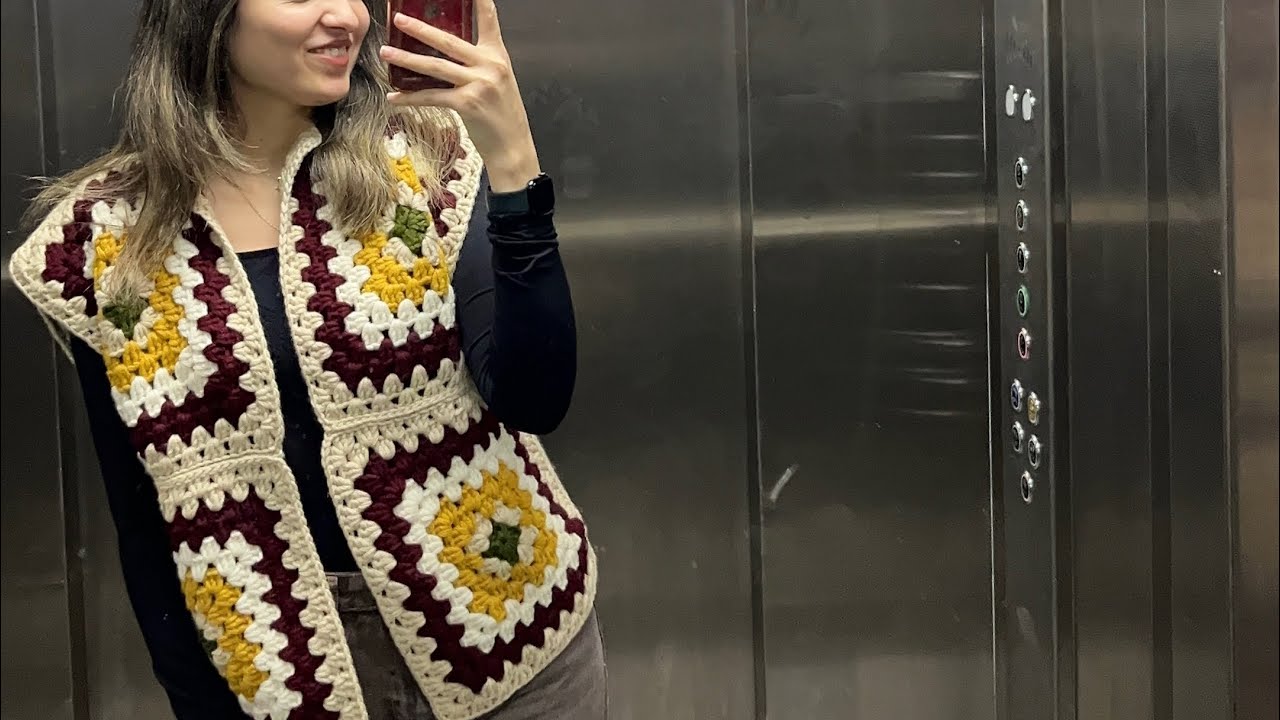 Kolay motif pinterest yelek 🎈#crochet #keşfet #örgü 