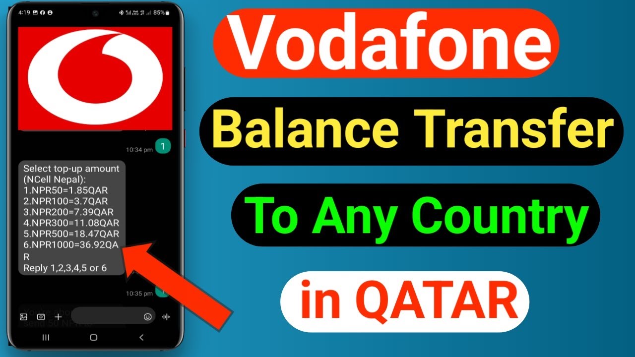 How to Transfer Balance from Vodafone Qatar to Any Country | Vodafone Credit Transfer to Nepal