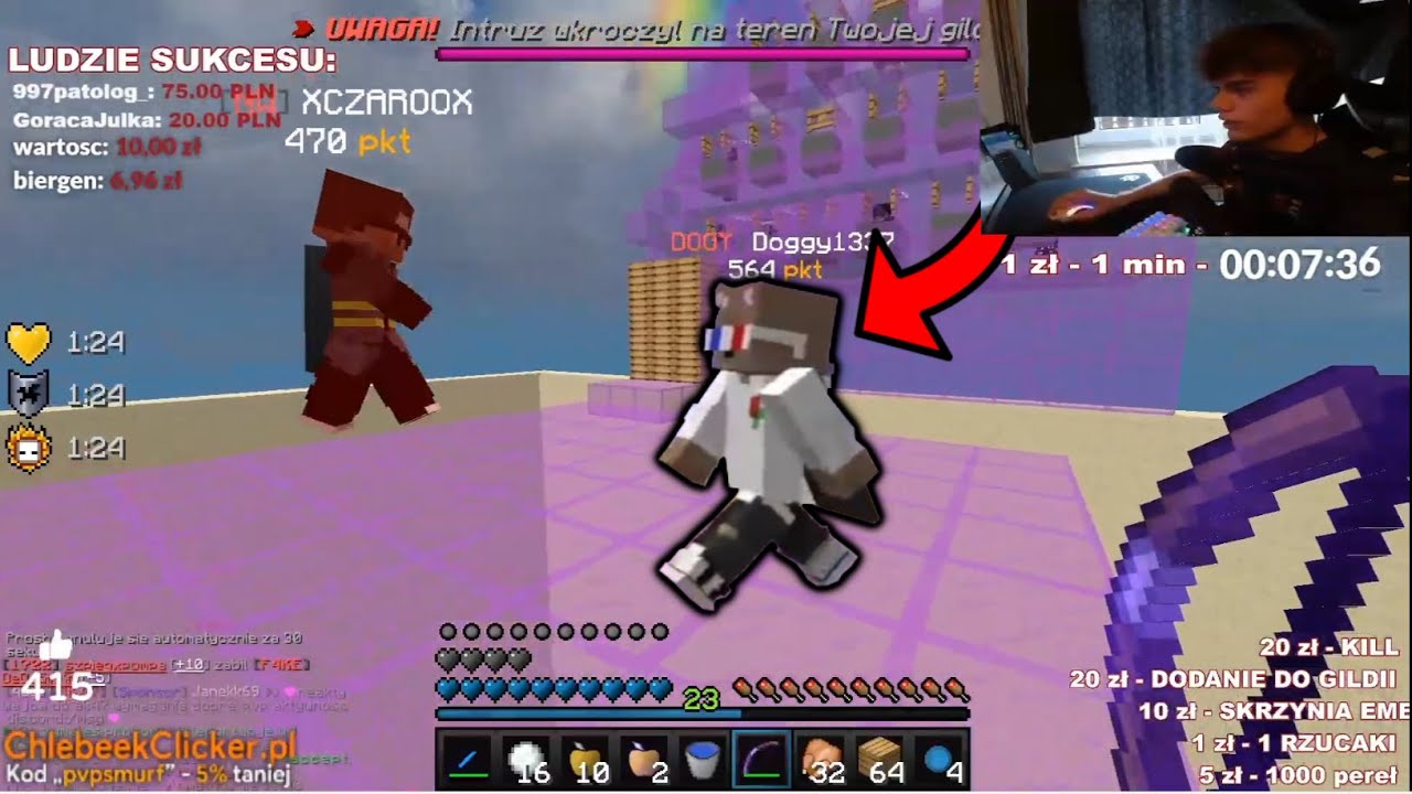 WYGRAŁEM KLATKI PVPSMURF NA JEGO LIVE! DRAGONSURVIVAL.EU