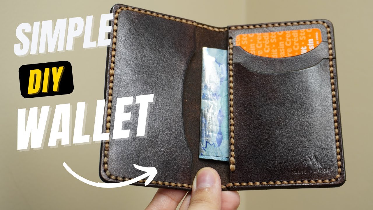 SIMPLE Bi-fold Leather Wallet - WITH SVG Pattern, Laser Cut, DIY Project