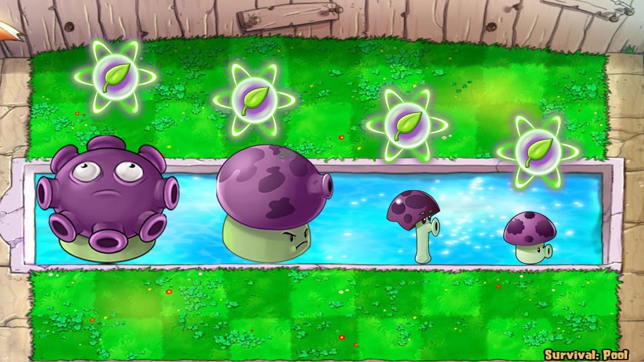 Gloom shroom + Scaredy shroom + Fume shroom Vs Giga Gargantuar Vs Dr Zomboss Plants Vs Zombies