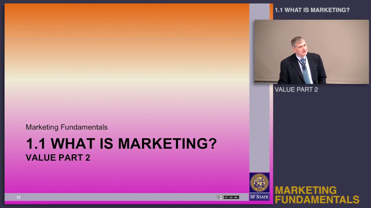 Topic 1.1 What is marketing? - Value part 2