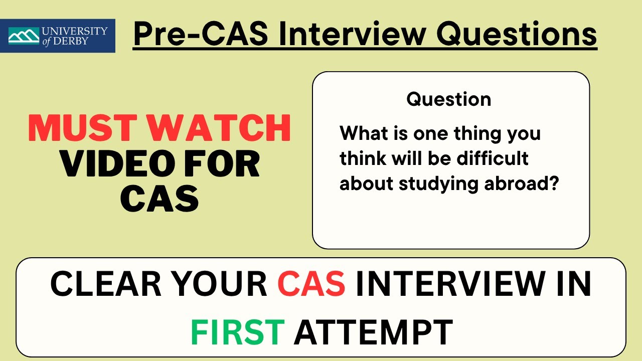 University Of Derby Pre Cas Interview Questions | UK University Interview