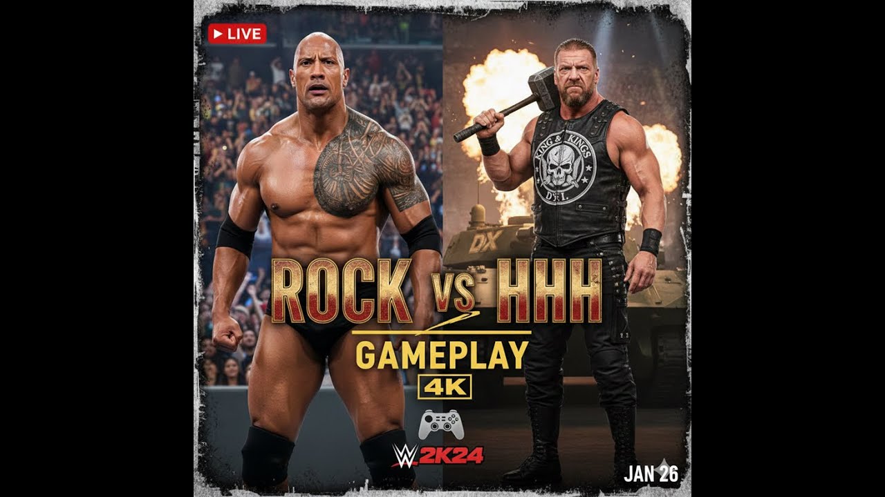 🔥 The Rock vs Triple H – Epic WWE Gameplay Match! 🔥