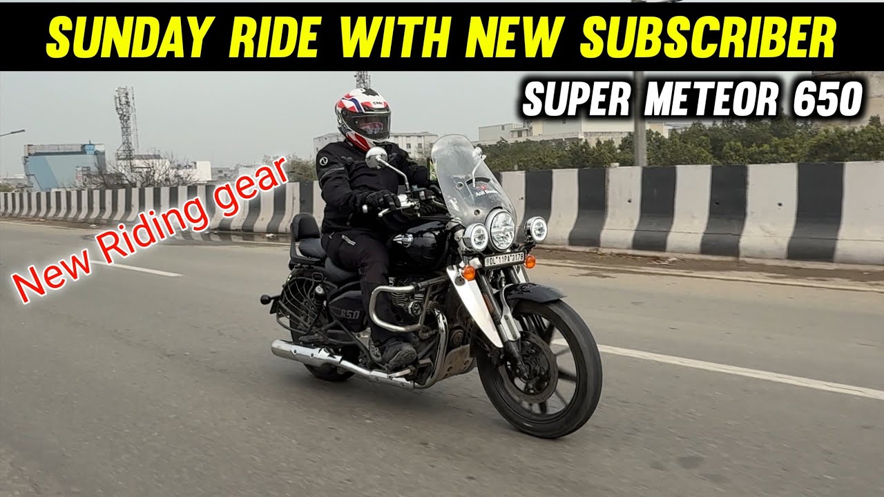 Sunday Ride with New subscriber On Super Meteor 650 New Riding gear in Murthal 