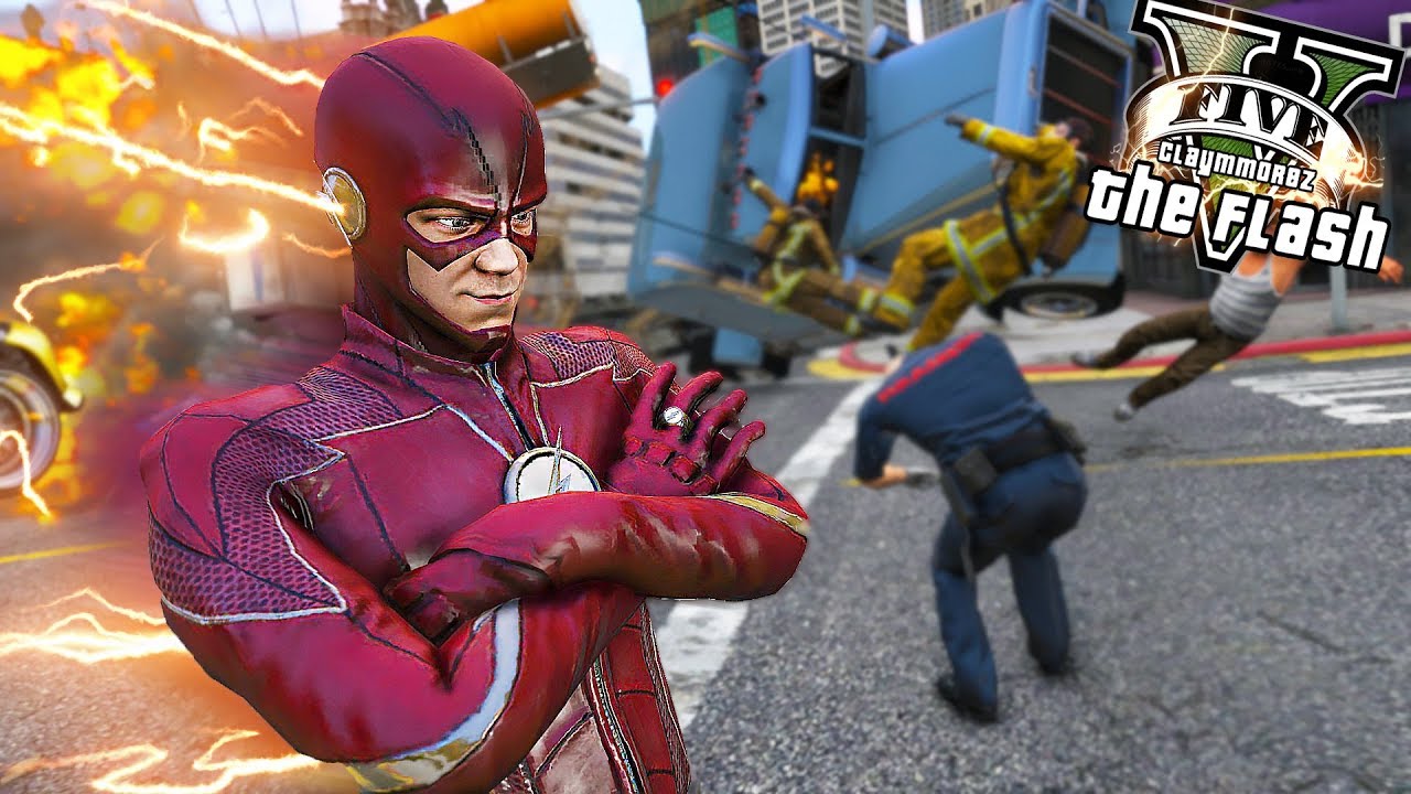 The Flash Saves People From Tanker Explosion! The Flash Scenario (GTA 5 Flash Mod)