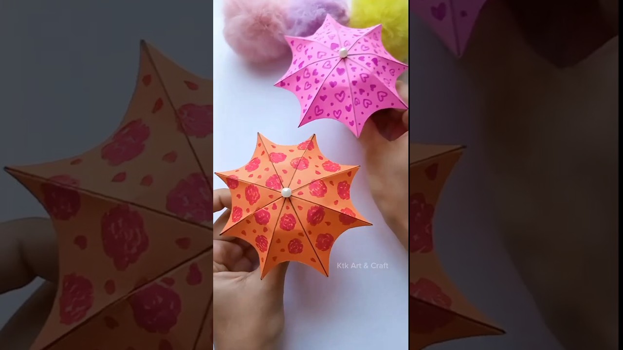 ✨Making Super Cute mini paper Umbrella!☔😍✨ #diy #craft #shorts
