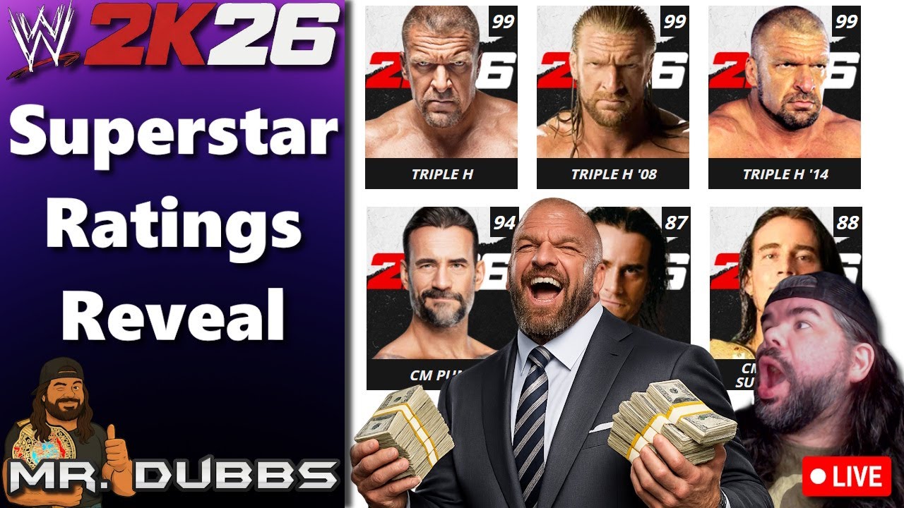 WWE 2K26 Superstar Ratings Reveal Live Stream