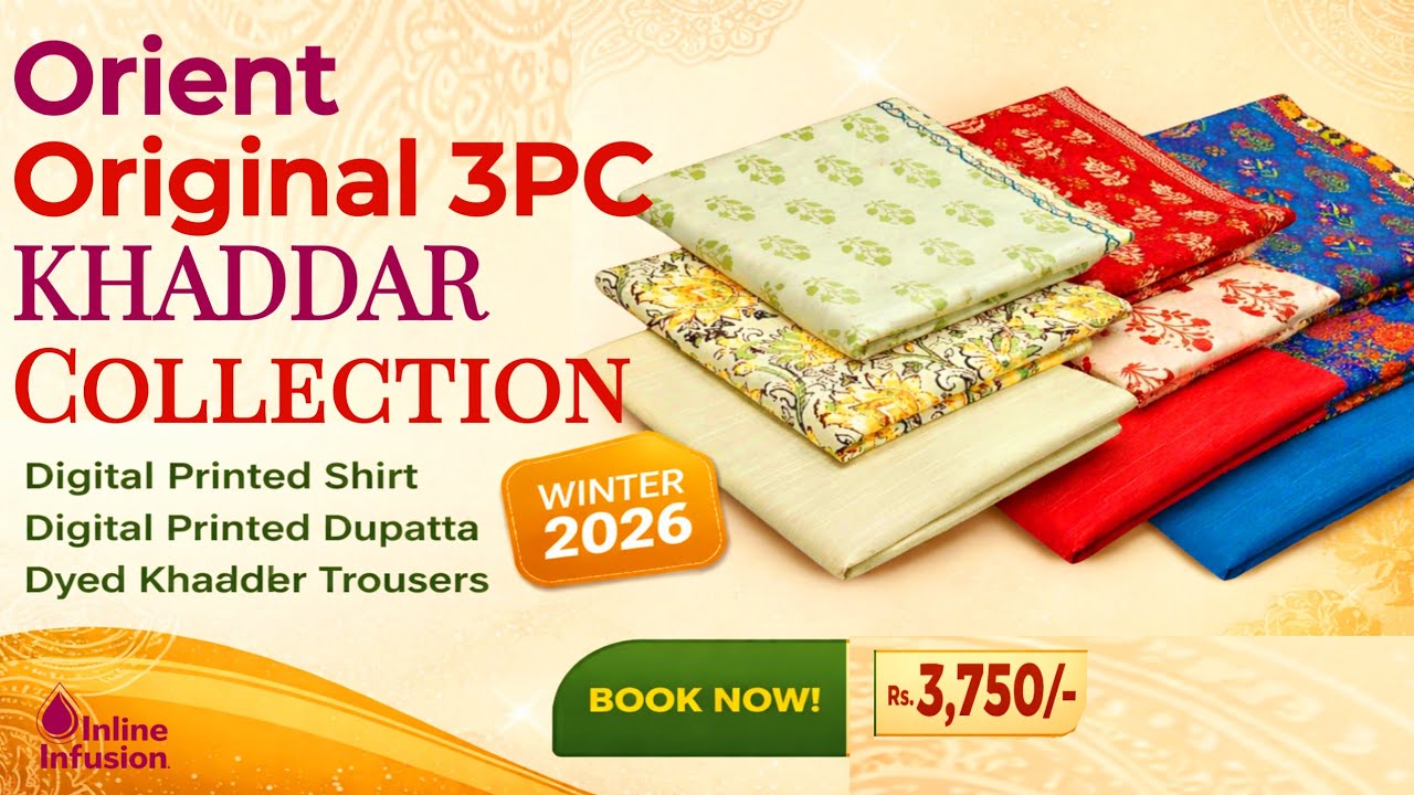 Orient 💯 Original Khaddar Collection 2026 | Elegant 3PC Winter Unstitched Suits 