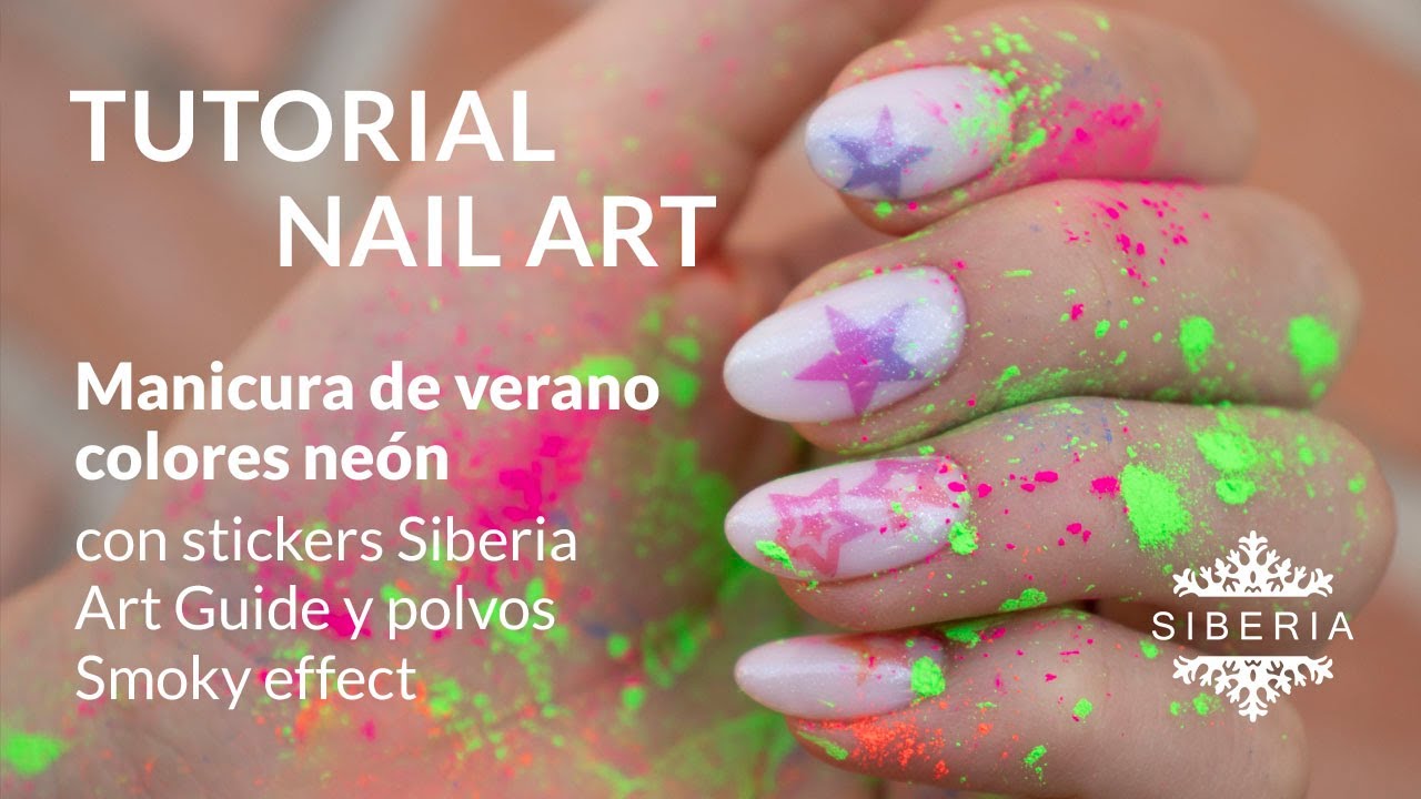 Diseño de uñas fácil y bonito con Smoky Effect y Stickers Siberia Art Guide