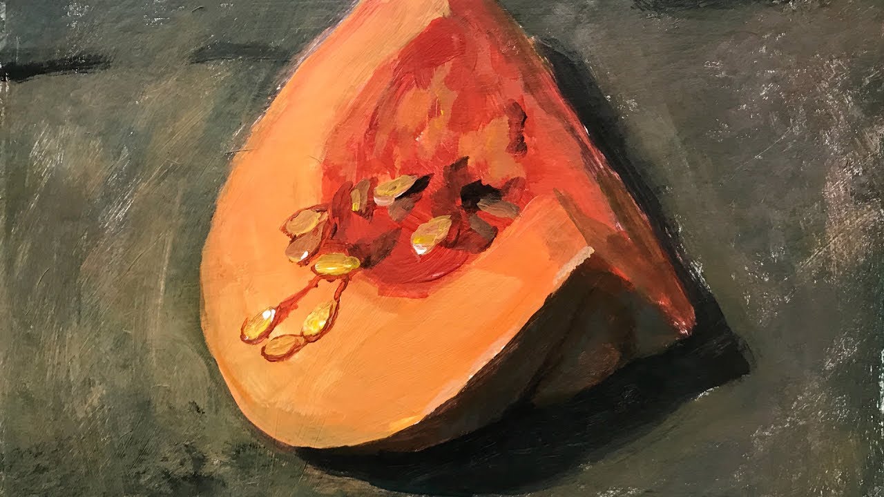 Acrylic Painting of Pumpkin - Enhance the Value and Color