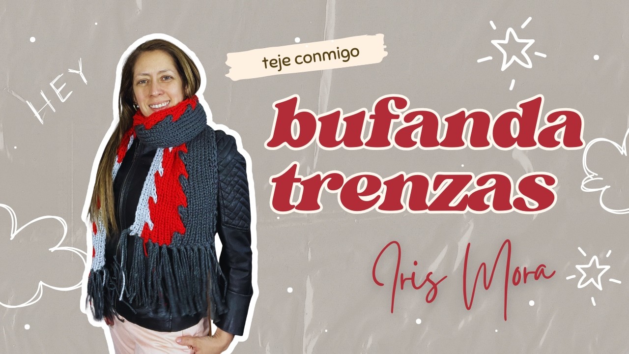 Tejiendo una bufanda de tres colores ❤️🩶 | Tutorial + proceso real