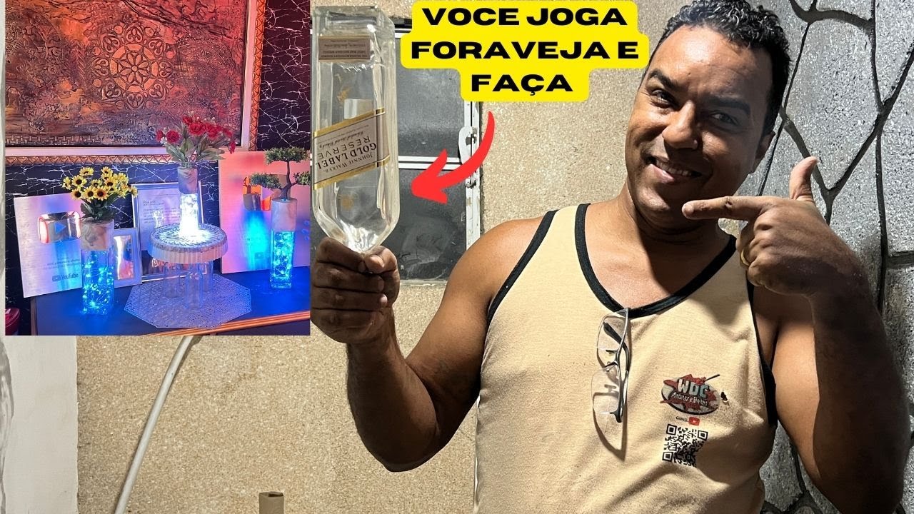 OLHA O QUE ELE FAZ COM GARRAFA DE VIDRO E GESSO BRILHANTE IDEIA