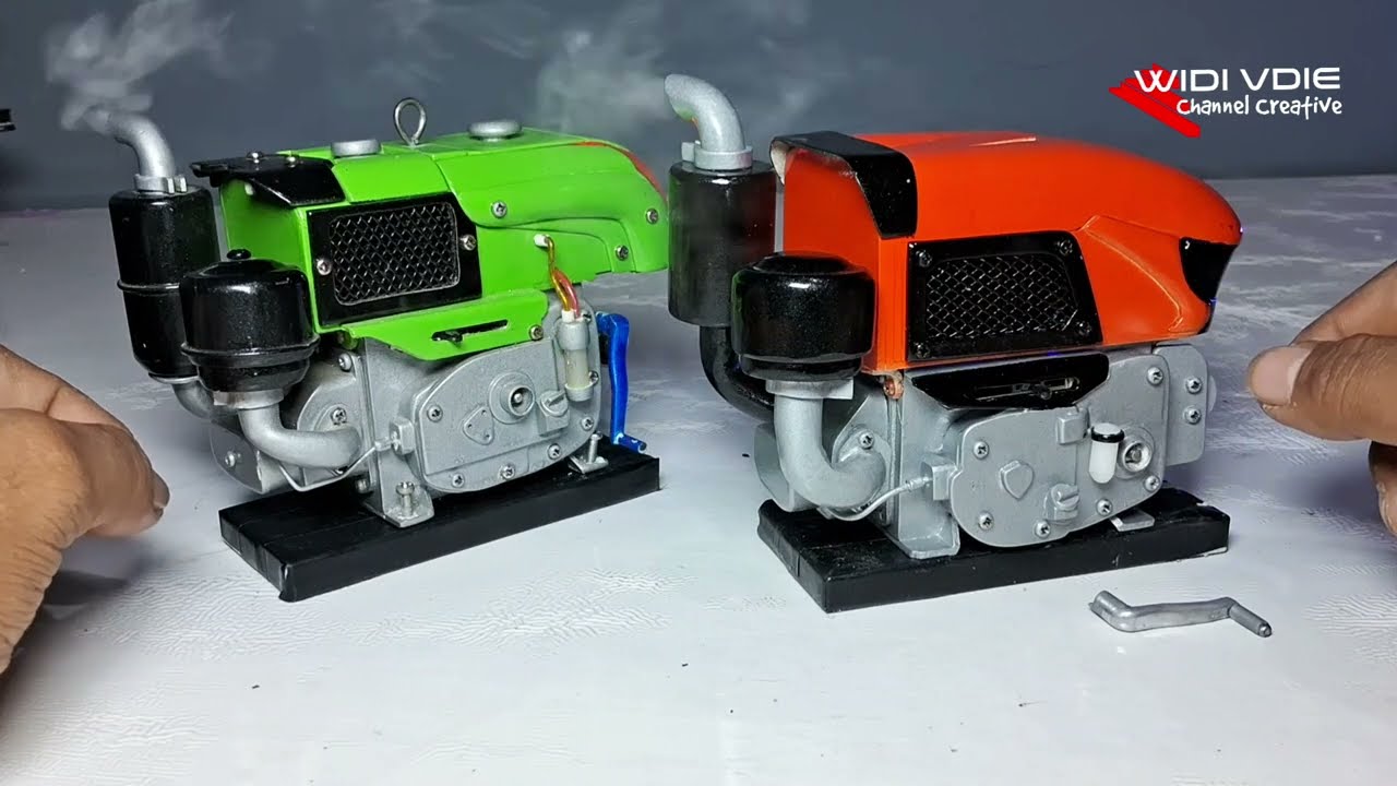 TERLALU GANTENG!  Review Test dua miniatur mesin diesel Kubota Diy Kreatif