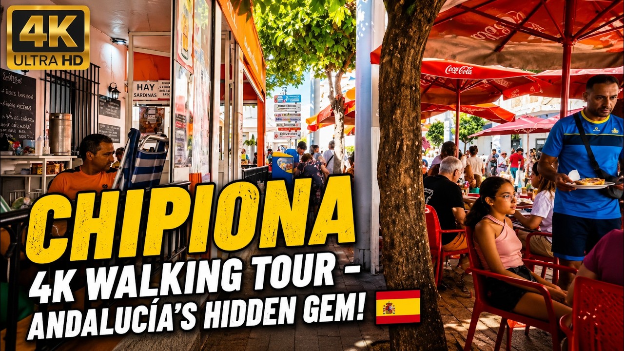 🚶🏼📹 Walking Tour Chipiona, Cádiz, Andalucía, Spain - 4K Video