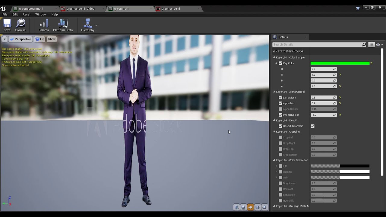 Unreal Engine 4 Green Screen Material