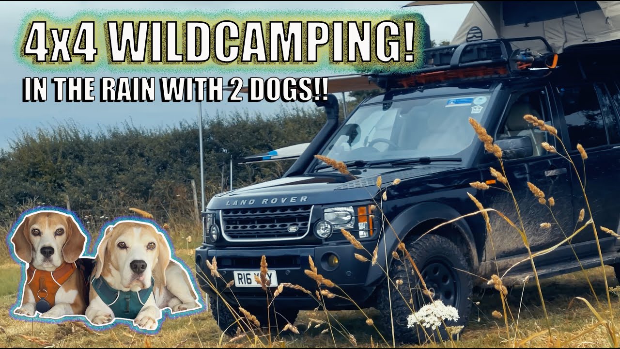 WILDCAMPING IN A LAND ROVER DISCOVERY LR3 OVERLAND - RELAXING RAIN CAMP SOUNDS