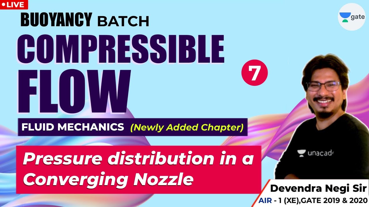 Pressure distribution in a Converging Nozzle | Compressible Flow | Lec 7 | Fluid Mechanics | GATE