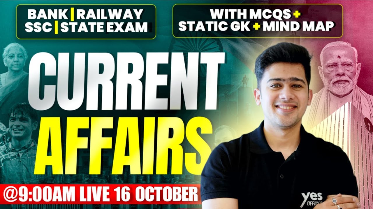 🔴 16 October 2025 | Daily Current Affairs | For Bank, Insurance & SSC Exams | Kush Pandey