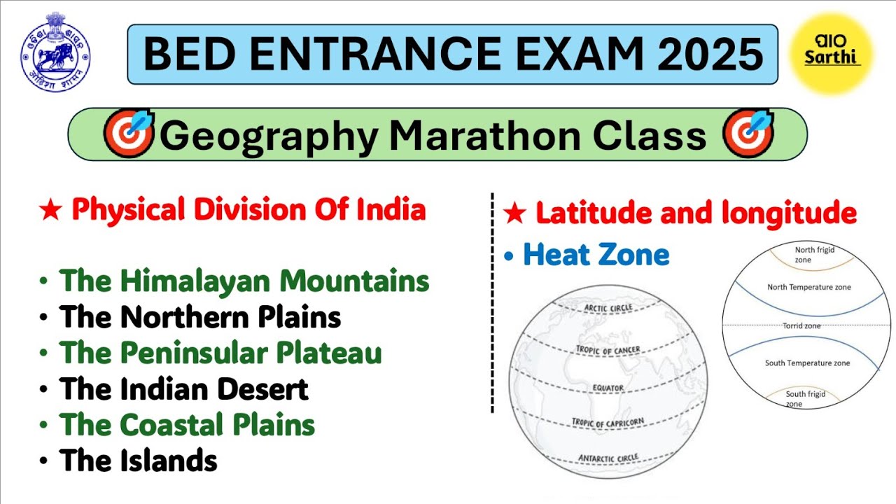 BED ENTRANCE EXAM 2026 PREPARATION । GEOGRAPHY MARATHON CLASS