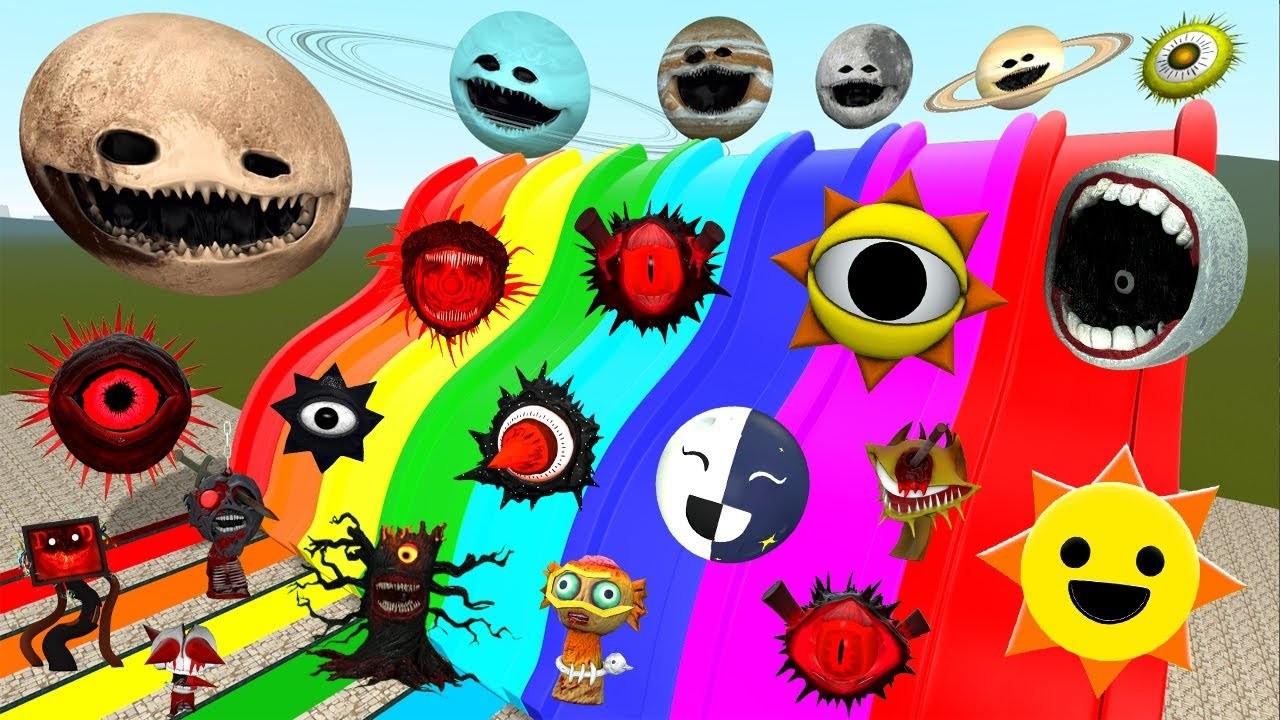 FUNNY SLIDE EVOLUTION OF MR SUN & MISS SPRUNKI INCREDIBOX COOL AS ICE SPARTAN KICKING in Gmod