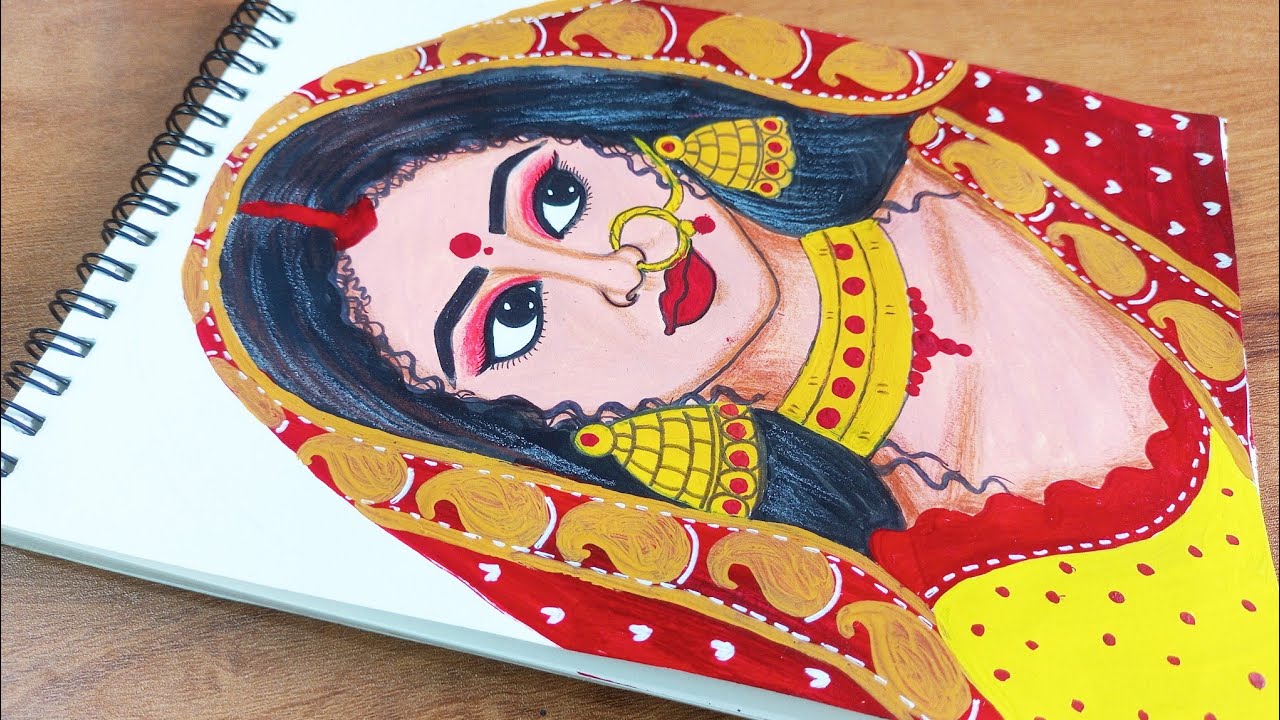 How to draw a girl with saree|Girl drawing easy|Traditional girl drawing|Water colour painting||