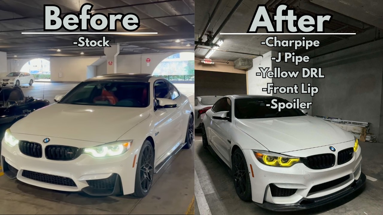 BMW F82 M4 Brought Back to Life and Modded (Yellow DRL, Front Lip, Spoiler & Carbon Interior Mods)