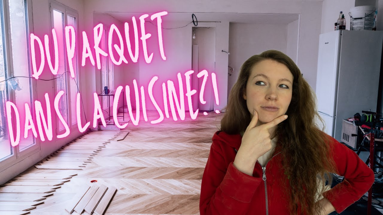 Transformation du sol de la cuisine! Pose complète du parquet en point de Hongrie du début à la fin