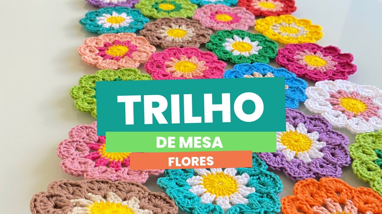 Trilho de mesa flores em crochê( Parte 1 ) #caminhodemesacroche #trilhodemesafácil