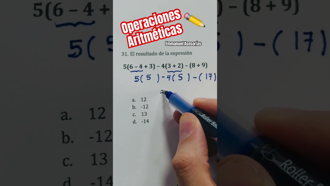 Operaciones Aritm&eacute;ticas. #shorts  #matematicas  #aritmetica