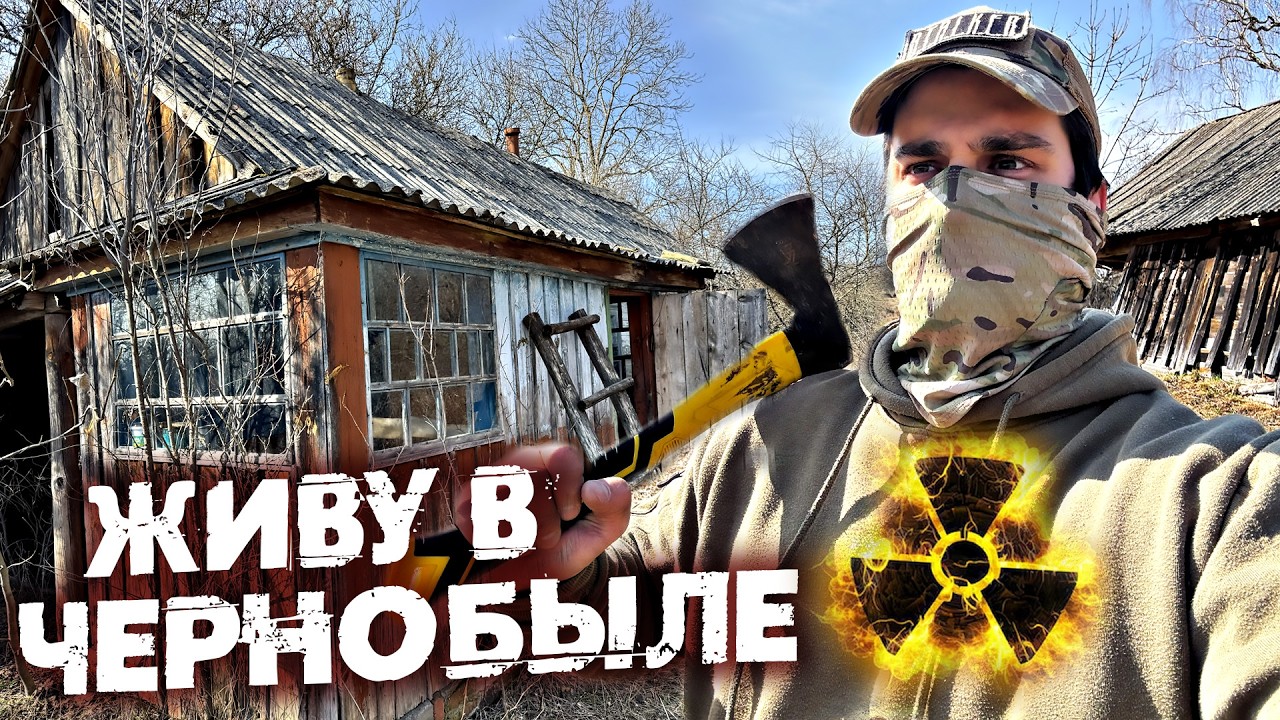 Живу в Чернобыле один в заброшенном доме. Ремонт сталкерской дачи - делаю баню. Готовлю плов в печи