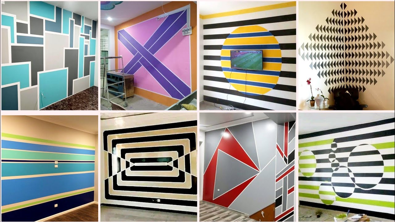 Unique & Simple Geometric Wall Paint Ideas | Home interior