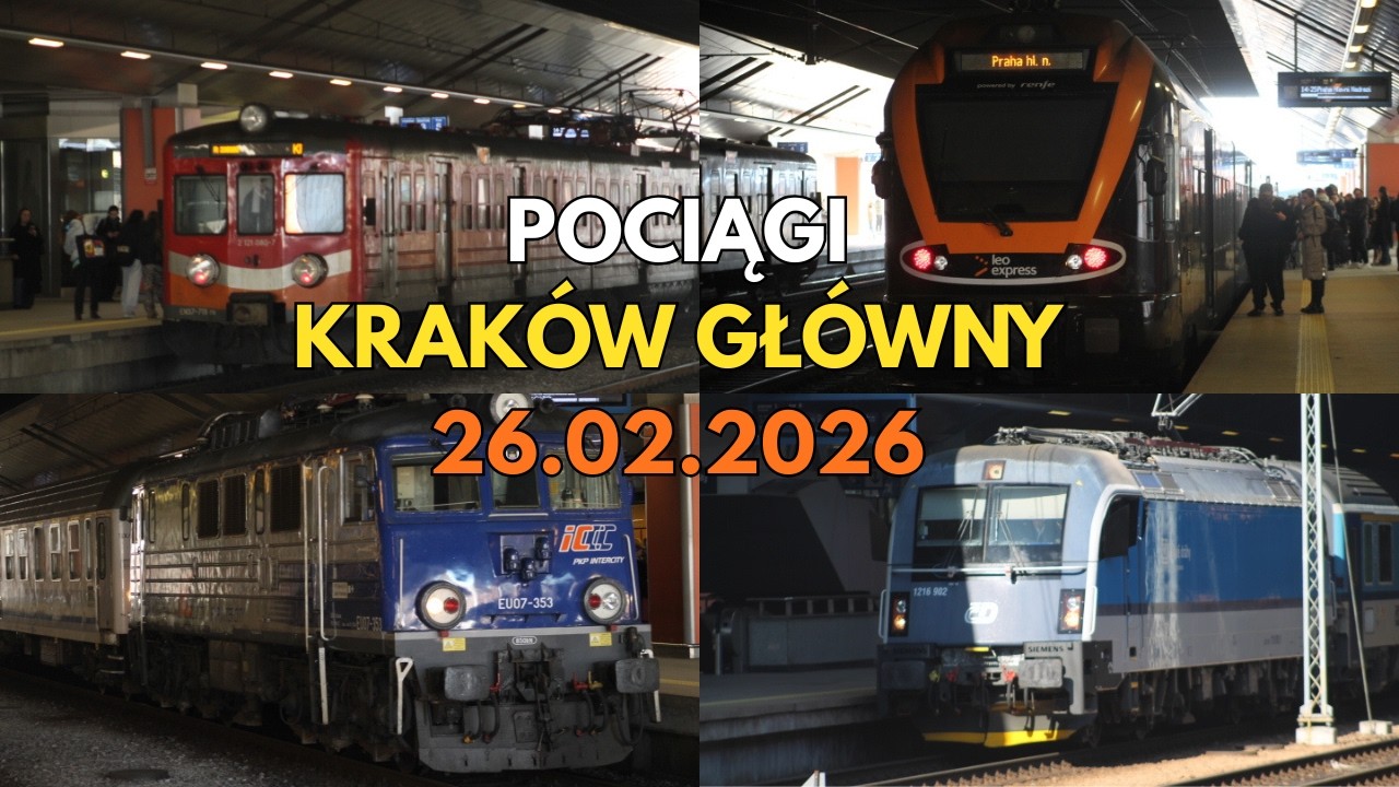 Pociągi Na Stacji Kraków Główny - 26.02.2026
