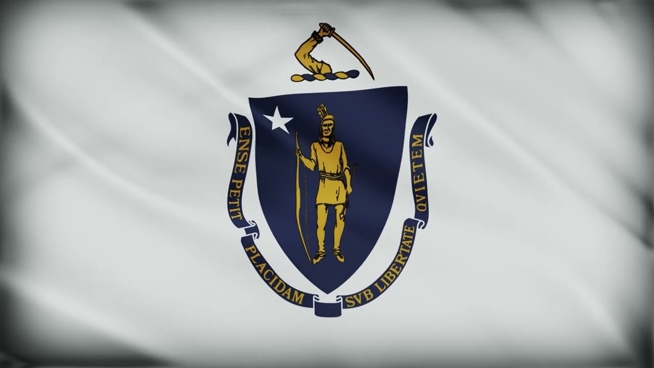 Massachusetts State Flag &ndash; 1 Hour Loop | US State Flags Series