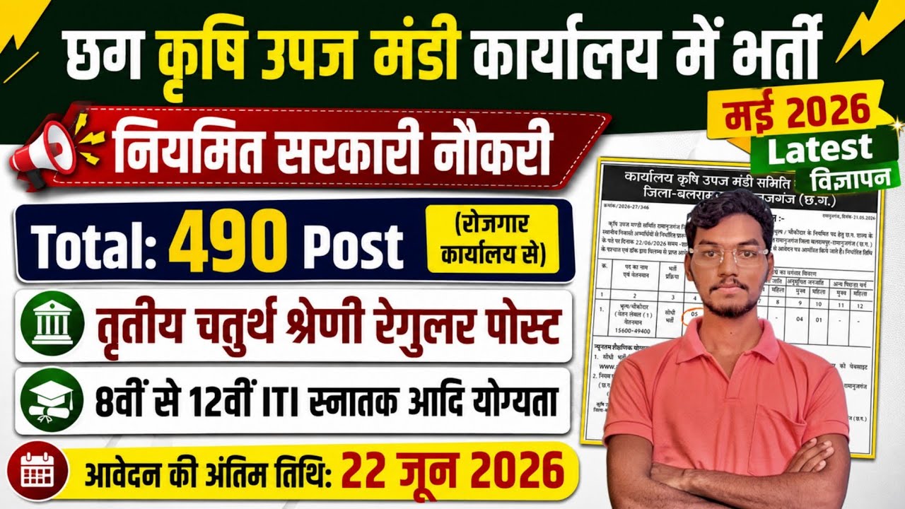 Permanent Government Jobs Released in Krishi Upaj Mandi Samiti Office 2026/Recruitment in Krishi ...