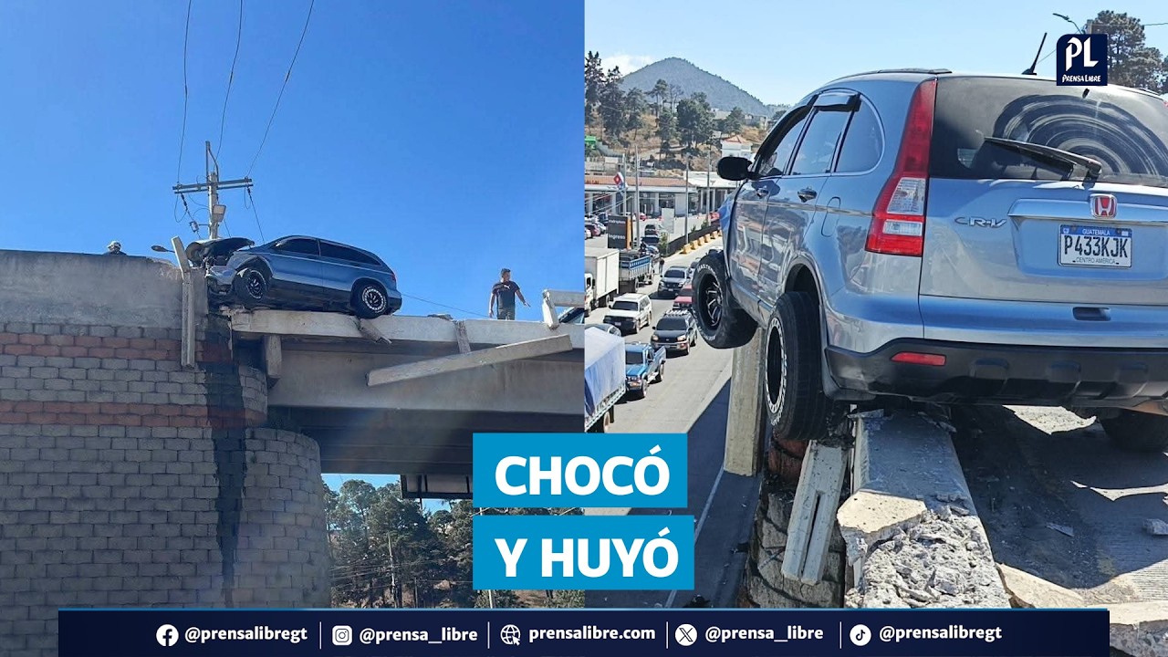 Chocó en paso a desnivel de Salcajá y el conductor no estaba cuando llegaron los socorristas