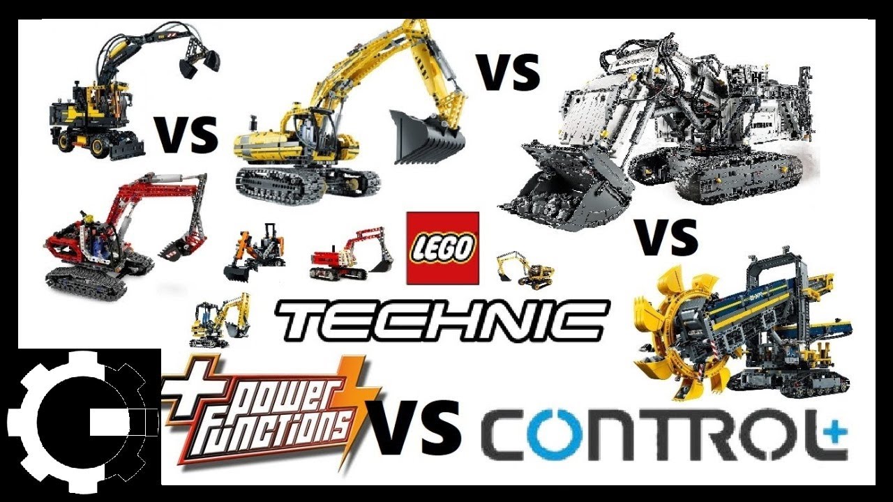 Lego Technic Excavators' Battle. 42100 vs 42055 vs 42053 vs 42006 vs 42043 vs 8043 / PF vs Control+