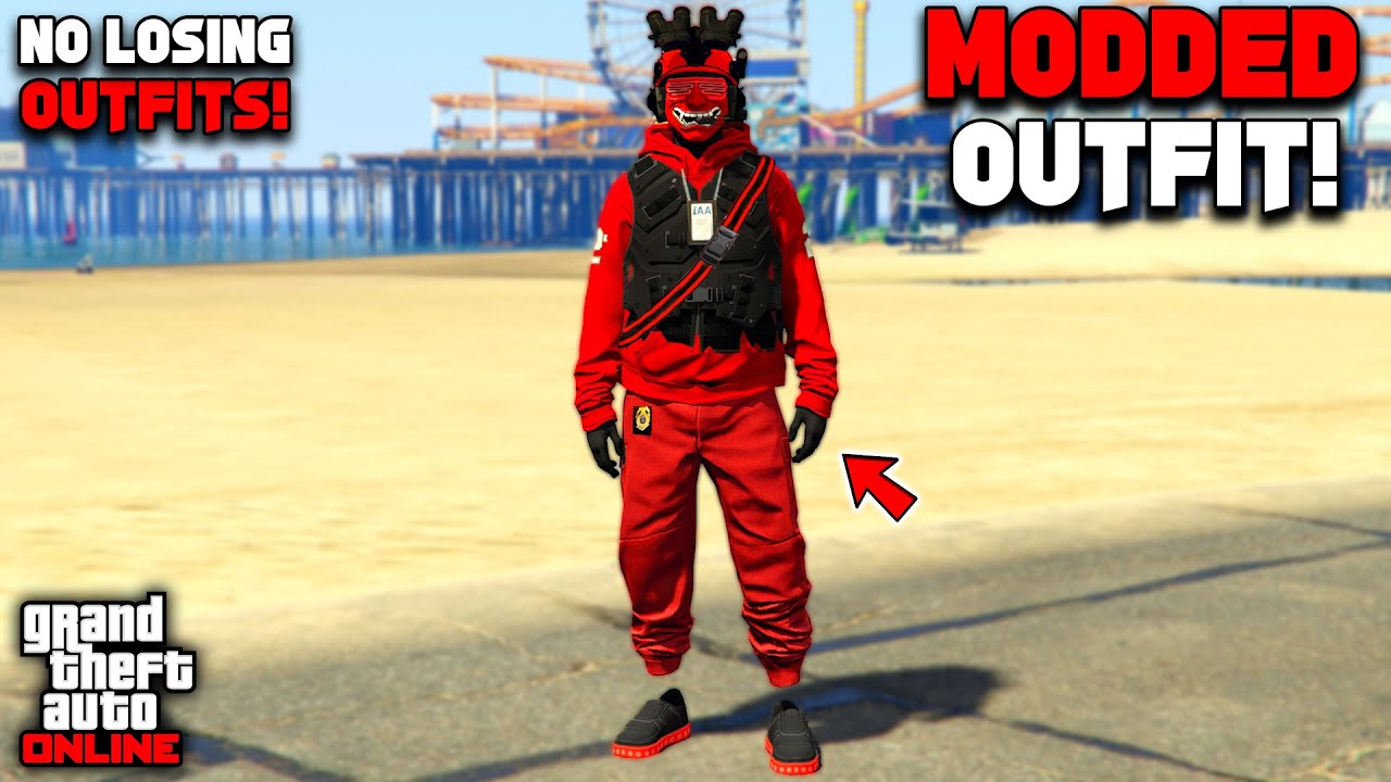 GTA 5 ONLINE Easy Red Joggers Modded Outfit With Glitched Armor! (No Transfer)