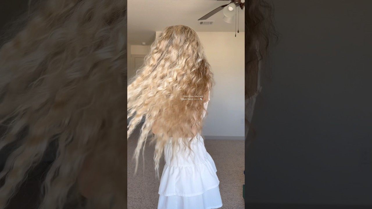 Mermaid waves result ✨#mermaidhair #braidstyles #heatlesswaves #curlyhair #longhair #shorts #hair